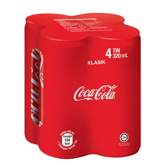 Coca-Cola Rasa Asli Kurang Gula 4s